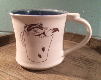 Mug Handmade Ceramic: Ferrets, made to order