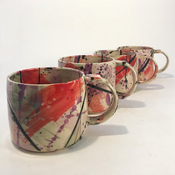 Taza de cerámica hecha a mano: Splatterware - Hecho a pedido