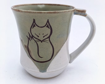 Mug Handmade Ceramic: Fox 1, Made to Order