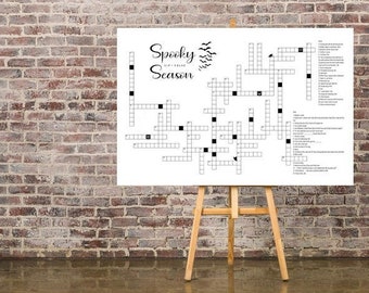 Halloween Giant Crossword Puzzle: Spooky Season Party Game (Digital Download)