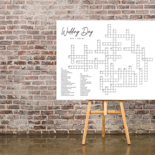 Generic Wedding Crossword Puzzle Wedding Puzzle Wedding Etsy
