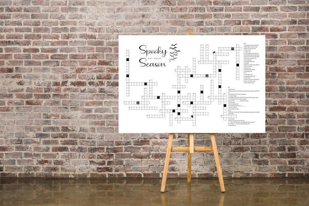 Halloween Giant Crossword Puzzle, Crossword Puzzle, Halloween Party