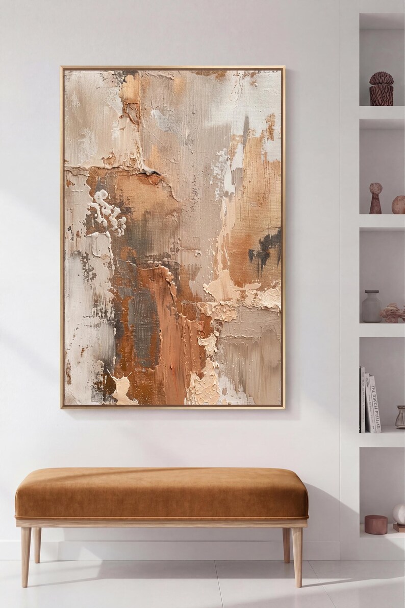 Textured Abstract Oil Painting, Original Impasto Canvas Wall Art ...