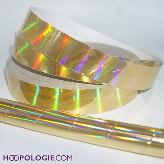 GOLD RAINBOW Sheen Metallic Holographic Tape 1 Width 