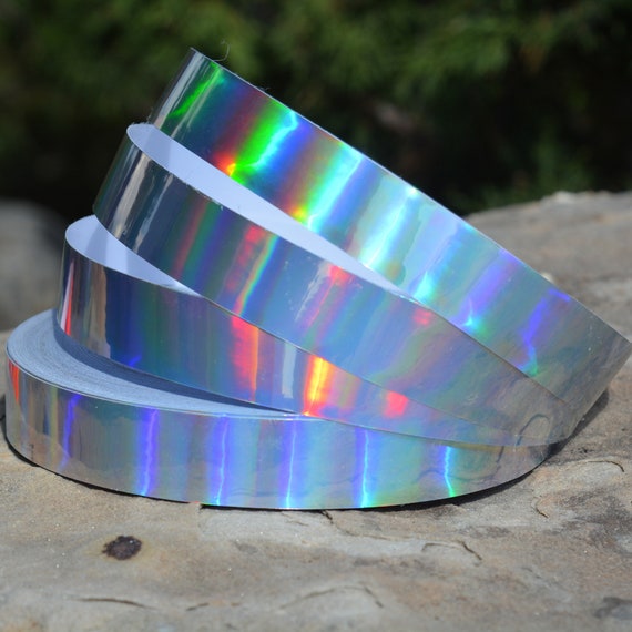 SILVER RAINBOW Sheen Metallic Holographic Tape 3/4 or 1 Width -  Canada