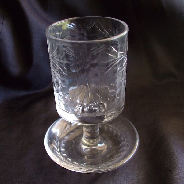 Vintage Lucia Cambridge Cigarette or Match Holder,  Rare HTF Elegant Glass, Floral Etched Detail