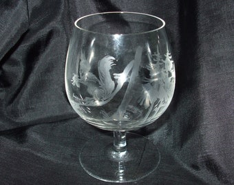 Vintage Rosenthal Crystal Squirrel Cordial, HTF Cocktail Glass