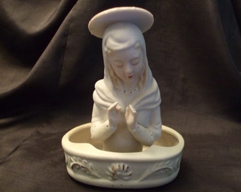 Vintage Madonna Holy Water Font