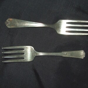 Vintage Silverplated  Baby Forks, Lot of 2 Childrens Forks in Silver Plate, Oneida and Stratford Plate