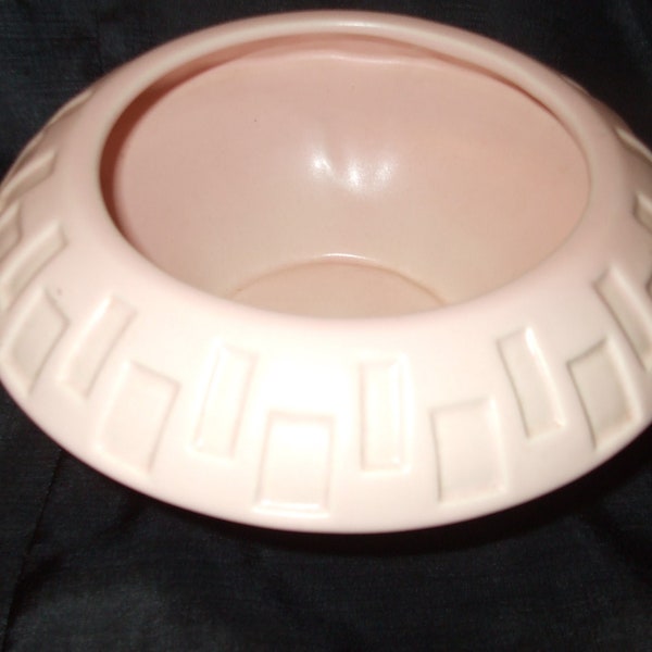 Vintage Pink USA Flying Saucer Bowl, Unusual Dish or Planter, MCM Atomic Style Number H471