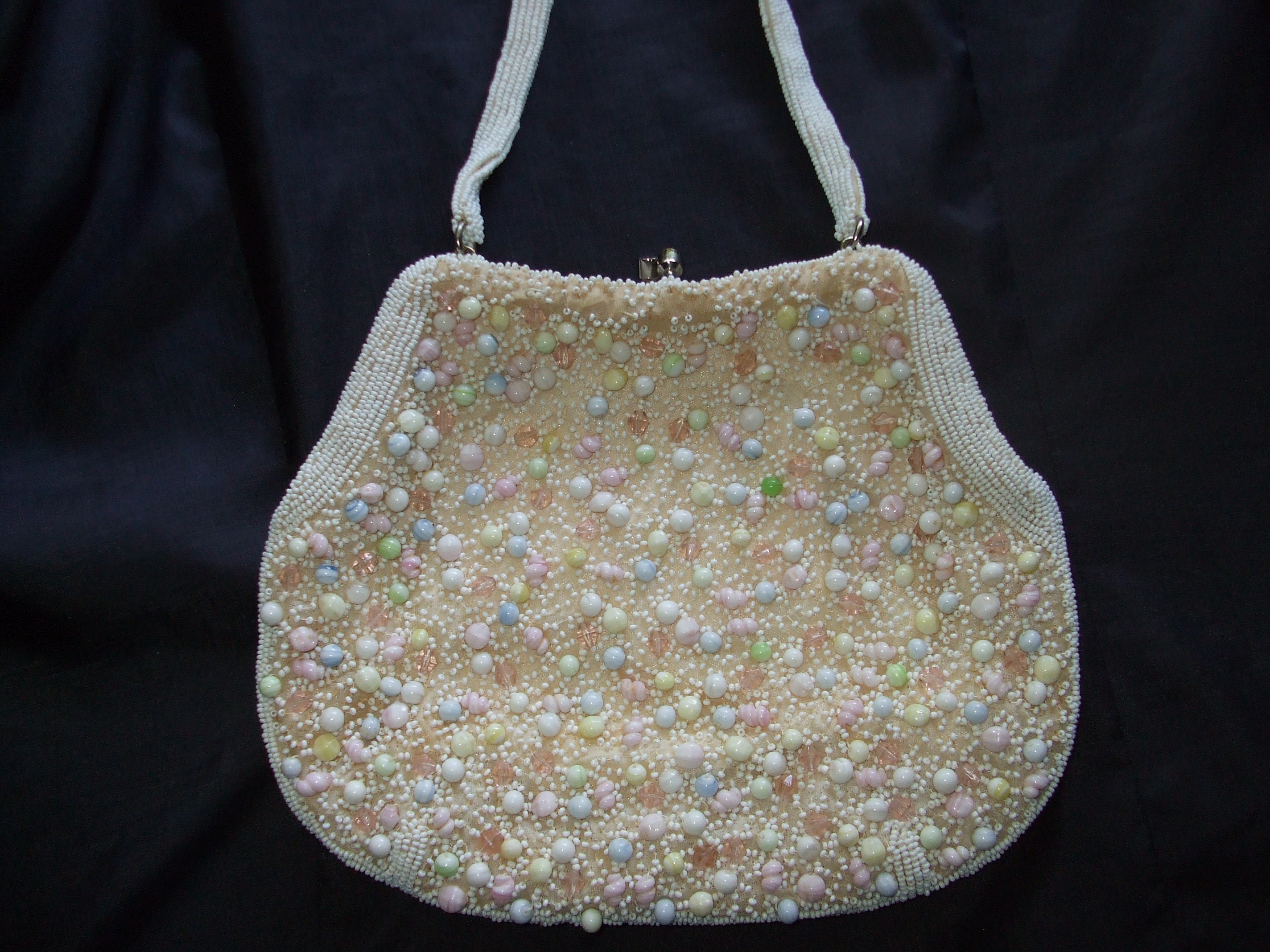 La Regale Vintage Purse Handbag Colorful Beaded Sequins LOOK!