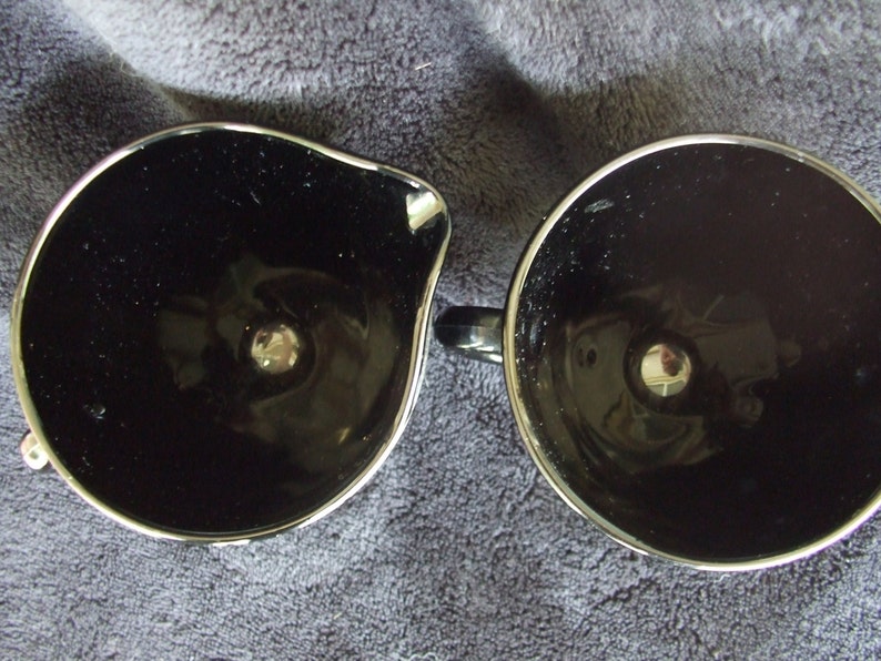 Vintage Black Depression Glass Cloverleaf Pattern Sugar and Etsy