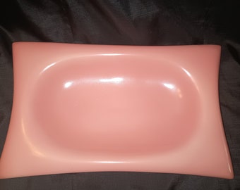 Vintage Red Wing Large Pink Console Dish, Big MCM Low Bowl 1383