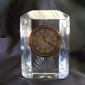 Vintage Waterford Colonnade Crystal Clock , Irish Memento, Quartz Clock Souvenir