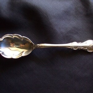 Vintage Orleans Silver Plate Sugar Spoon , Silverplated Flatware by International Silver, Deep Silver