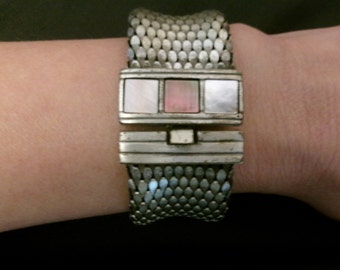 Vintage Dragon Scale and Abalone Bracelet