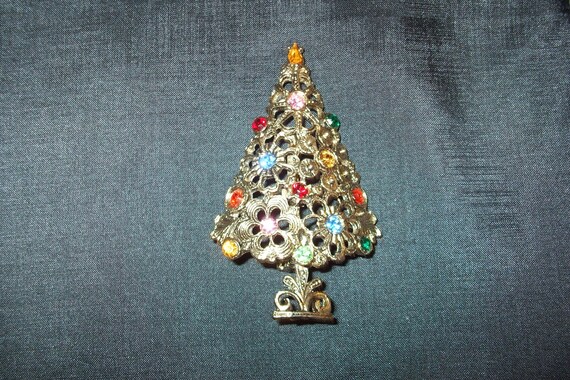 Vintage Mod Floral Filigree Style Christmas Tree … - image 1