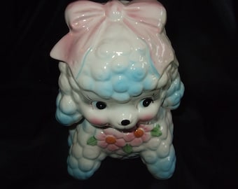 Adorable Vintage Pastel Puppy Dog Planter, No 7707, Floral Puppy for Newborn Baby Nursery Decor