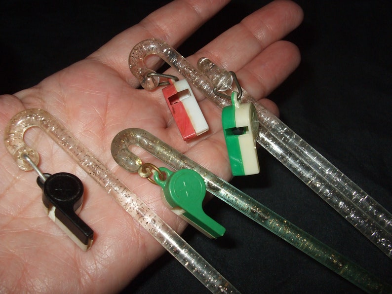 Vintage Barware Stirring Sticks, Glitter Cane Whistle Swizzle Sticks, Set of 4 bild 1
