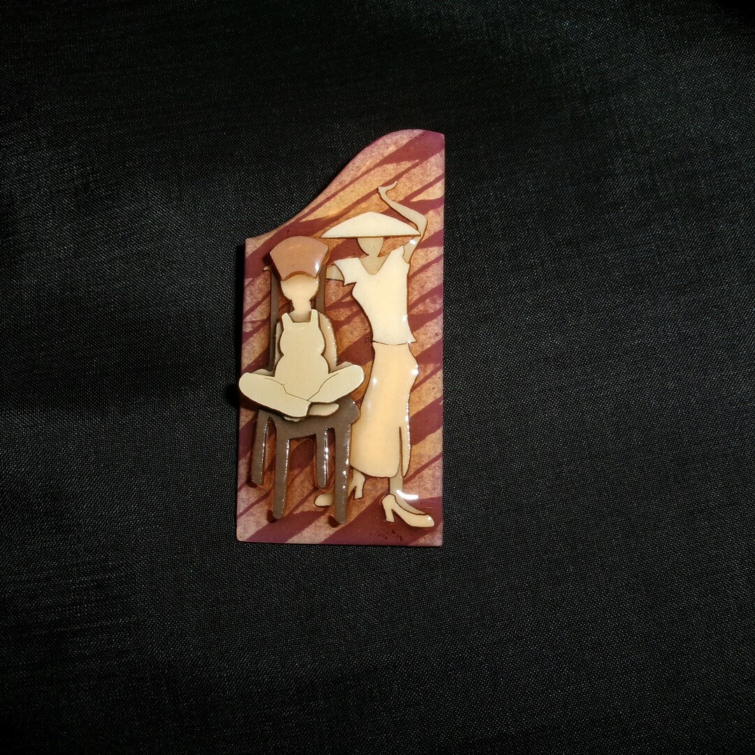 Vintage Lucinda People Pin, Marked Designs by Lucinda - Etsy