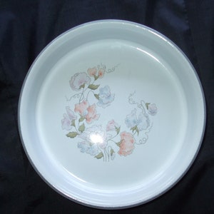 Vintage Denby Quiche or Pie Plate in the Encore Pattern, English Ceramic Tart Plate, Pastel Floral Bakeware