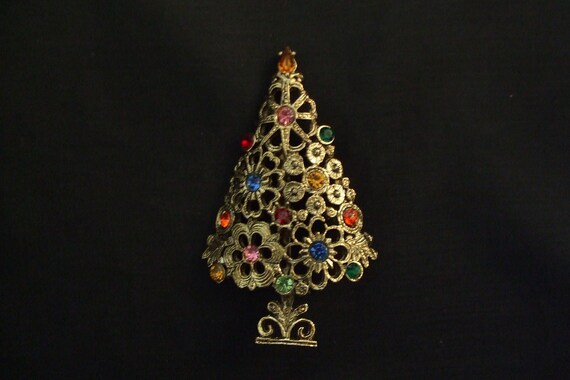 Vintage Mod Floral Filigree Style Christmas Tree … - image 2