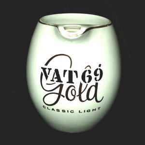 Vintage Vat 69 Gold Classic Light Pitcher, Pub Jug, Scotch Advertising Jug, Whiskey Barware Collectible