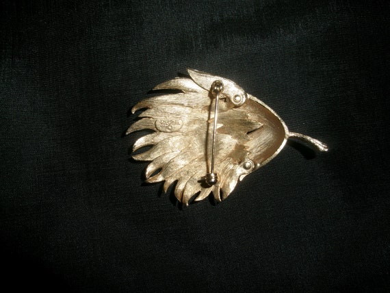 Vintage Pastelli Leaf or Feather Pin, Two Tone Si… - image 10