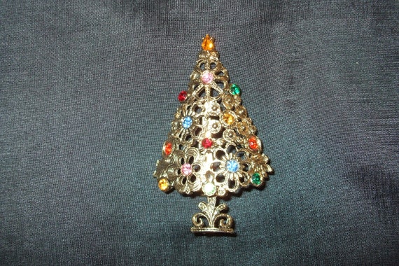 Vintage Mod Floral Filigree Style Christmas Tree … - image 4