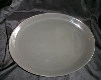 Vintage Iroquois Casual Charcoal Platter, HTF Russel Wright Dark Gray Early Serving Plate, MCM Design