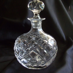 Vintage Glass Perfume Bottle, Heavy Perfume Bottle with Stopper, Vintage Vanity Decor