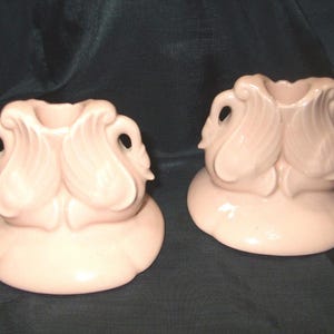 Vintage Chadwick China Swan Candle Holders, Chadwick of Trenton New Jersey Circa 1940s Candle Sticks
