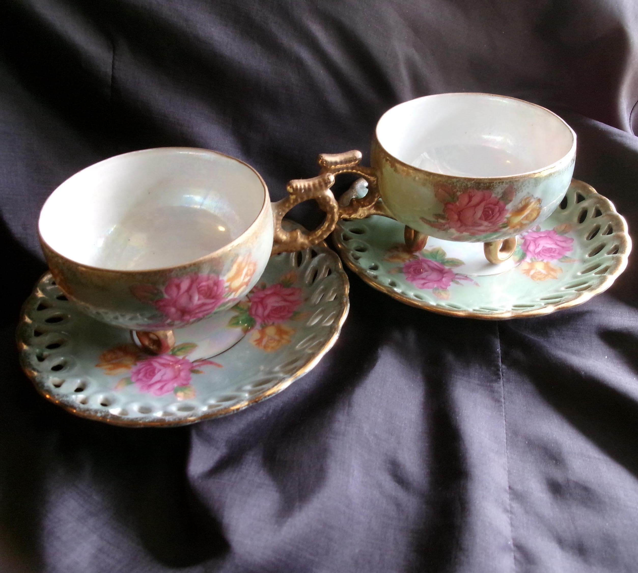  HALSEY　ヴィンテージ　 ティーカップ2客 Vintage Halsey China - Etsy