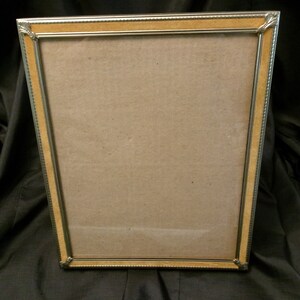 Vintage Art Deco Photo Frame, Fabric Accents with Golden Metal Frame image 9
