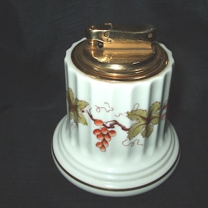 Vintage Colibri Table Lighter, English China Lighter , Crown Staffordshire Made in England