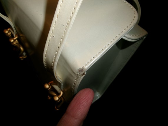 Vintage White Vicenza Satchel Box Bag, Small 1993… - image 9