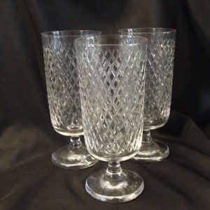 Vintage Cittra by Kosta Boda Crystal, HTF Set of 3, Rare Sweden Tumbler Glasses, Stemmed Water Goblets