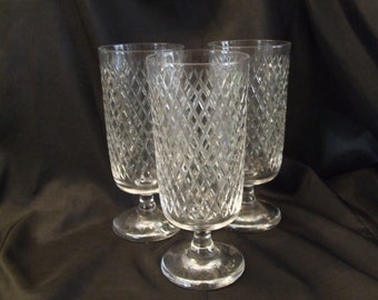 Vintage Cittra by Kosta Boda Crystal, HTF Set of 3, Rare Sweden Tumbler Glasses, Stemmed Water Goblets