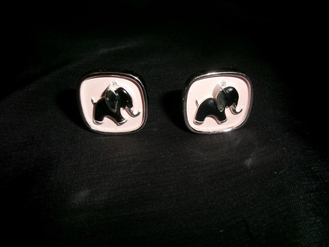Boutons De Manchette Vintage Hickok USA - Initiales M Ou W En Argenté