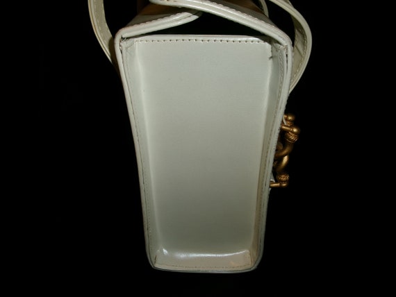 Vintage White Vicenza Satchel Box Bag, Small 1993… - image 4