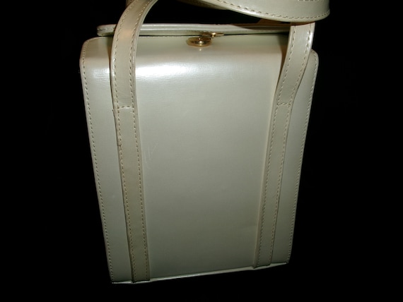 Vintage White Vicenza Satchel Box Bag, Small 1993… - image 3