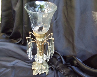 Vintage Modified Waterfall Lamp with Glass Icicle Crystals