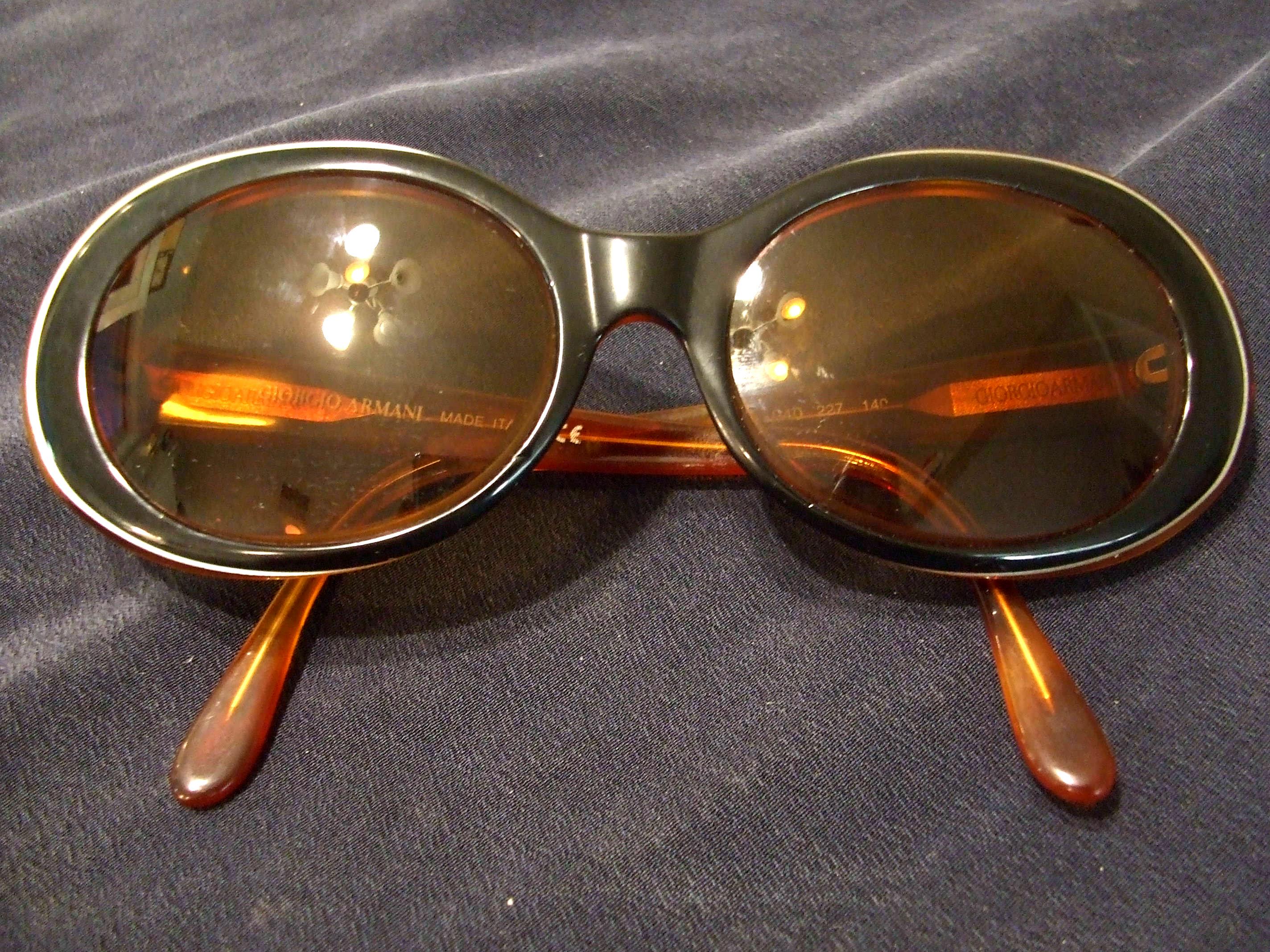 Vintage Tortoiseshell Giorgio Armani Shades With Oval Lenses 