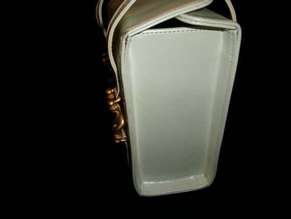 Vintage White Vicenza Satchel Box Bag, Small 1993… - image 5