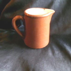Antique Guernsey Cooking Ware Mini Creamer, Vintage Small Brown Milk Pitcher, Made in England