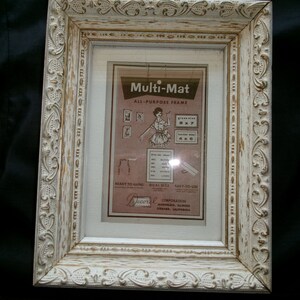Vintage Cream and Gilt Wood Small Frame, Golden Picture or Photo Frame