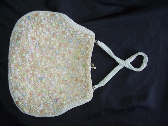 Vintage La Regale Beaded Evening Bag, Made in Japan, Pastel Candy