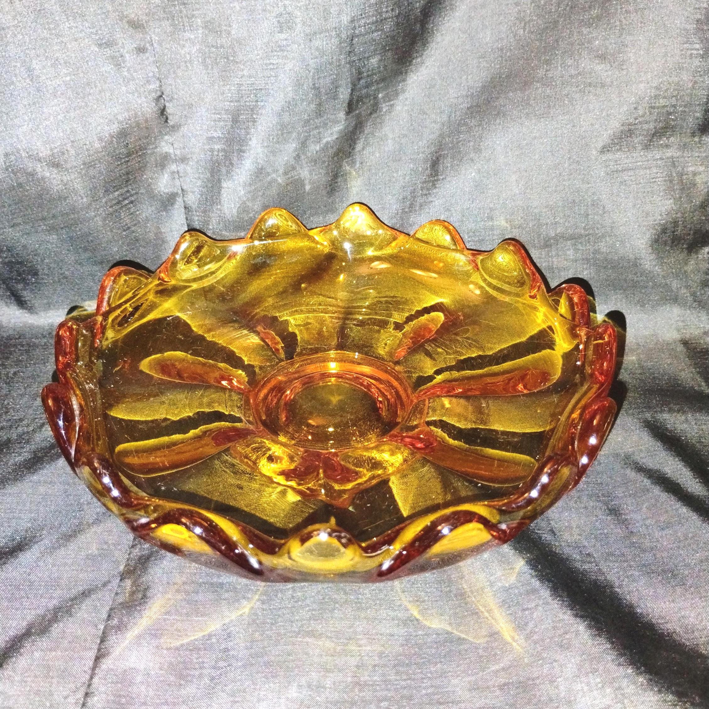 Mid Century Amber Glass - Etsy