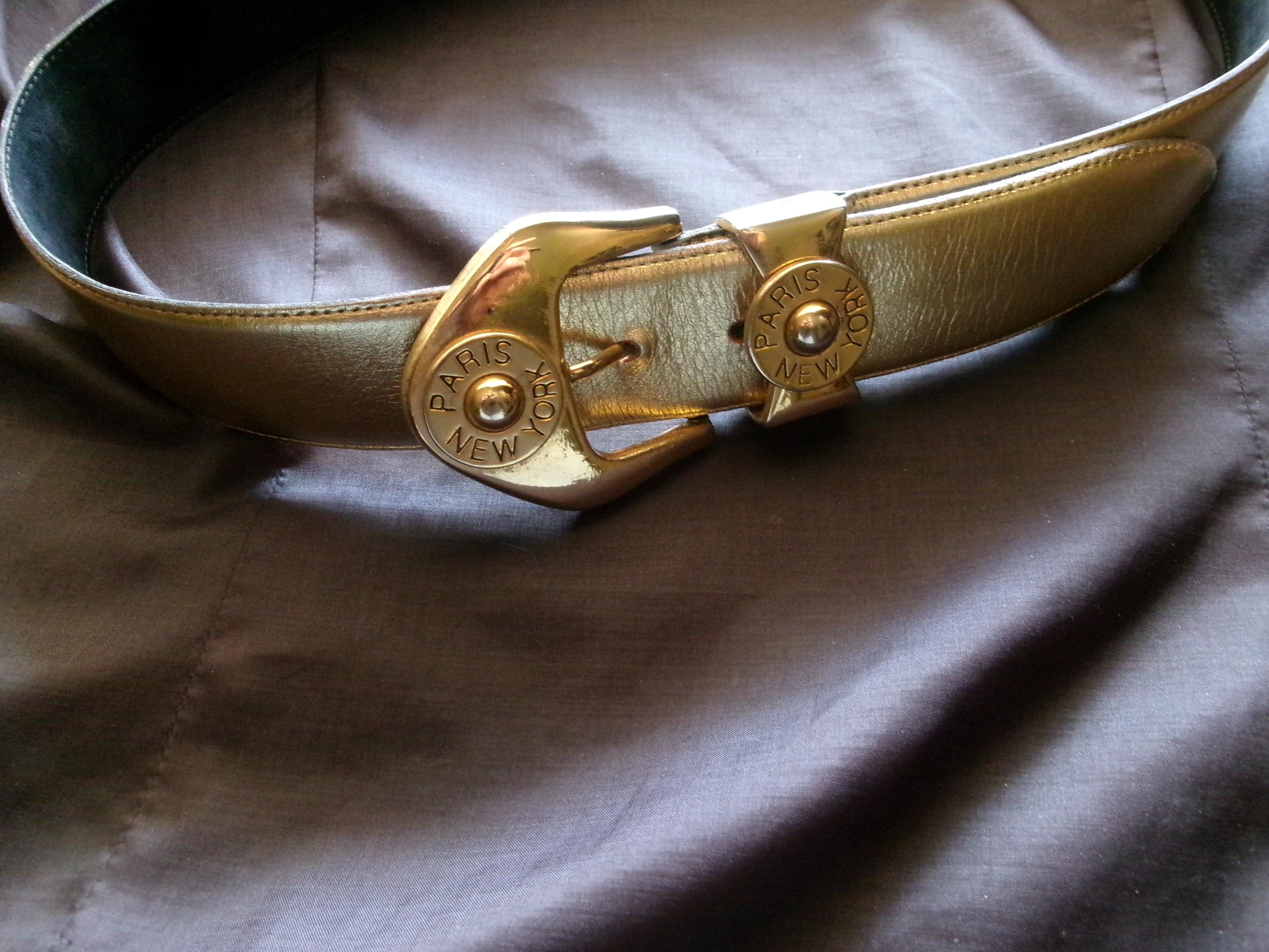 Rare Vintage Avignon white leather and gold belt Avignon Leather Belt - Etsy main image 2