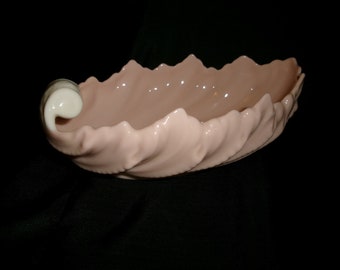 Vintage Lenox Acanthus Leaf Bowl, Pink and Cream Candy or Soap Dish